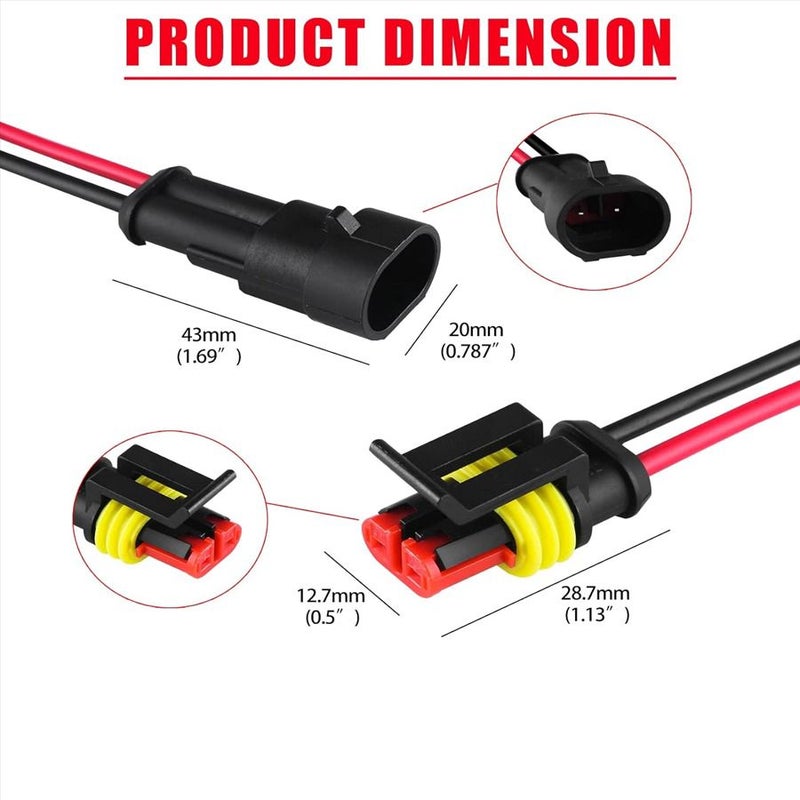 5Pairs 2Pin 16AWG Automotive Electrical Wire Connector Male Female Plug Socket Harness for Car Truck Motorcycle Marine Boat - Image 5