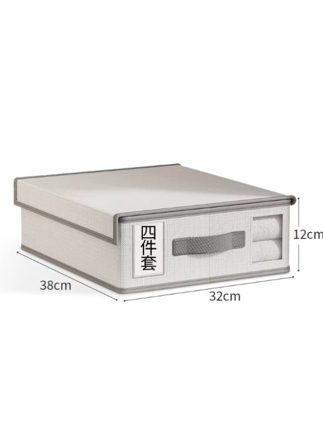Living Flat Bed Sheet and Towel Storage Box with Flip Lid Clear Window and Reinforced Handle Closet and Underbed Organizer - Image 5