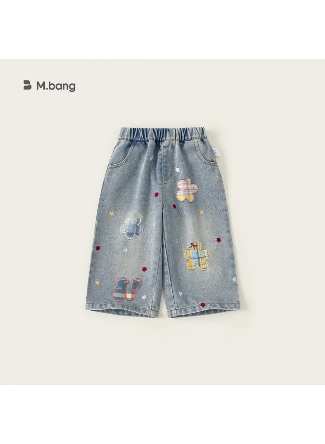 Bangxuan Huzhou Zhili Children's Clothing Girl's Pants Spring Style Children's Wide Leg Pants Baby Girl Straight Leg Toddler Jeans