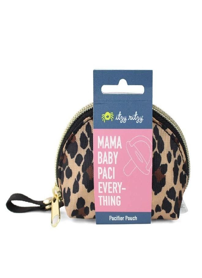 Itzy Ritzy - Itzy Ritzy Everything Storage Pouch; Comfortably Holds 2 Pacifiers; Snap Handle Attaches to Diaper Bag, Stroller or Purse; Pouch Can Also Hold Earbuds, Chargers, Change or Disposable Bags; Leopard - Image 1