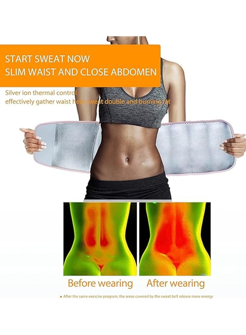 Luckam Waist Trainer for Women Grey Waist Trainer Belt and Sweat Band Back Brace Support for Pain Relief Lumbar Strain Reduce Belly Weight Loss Sweat Belt Band Belly Stomach Wrap - Image 2