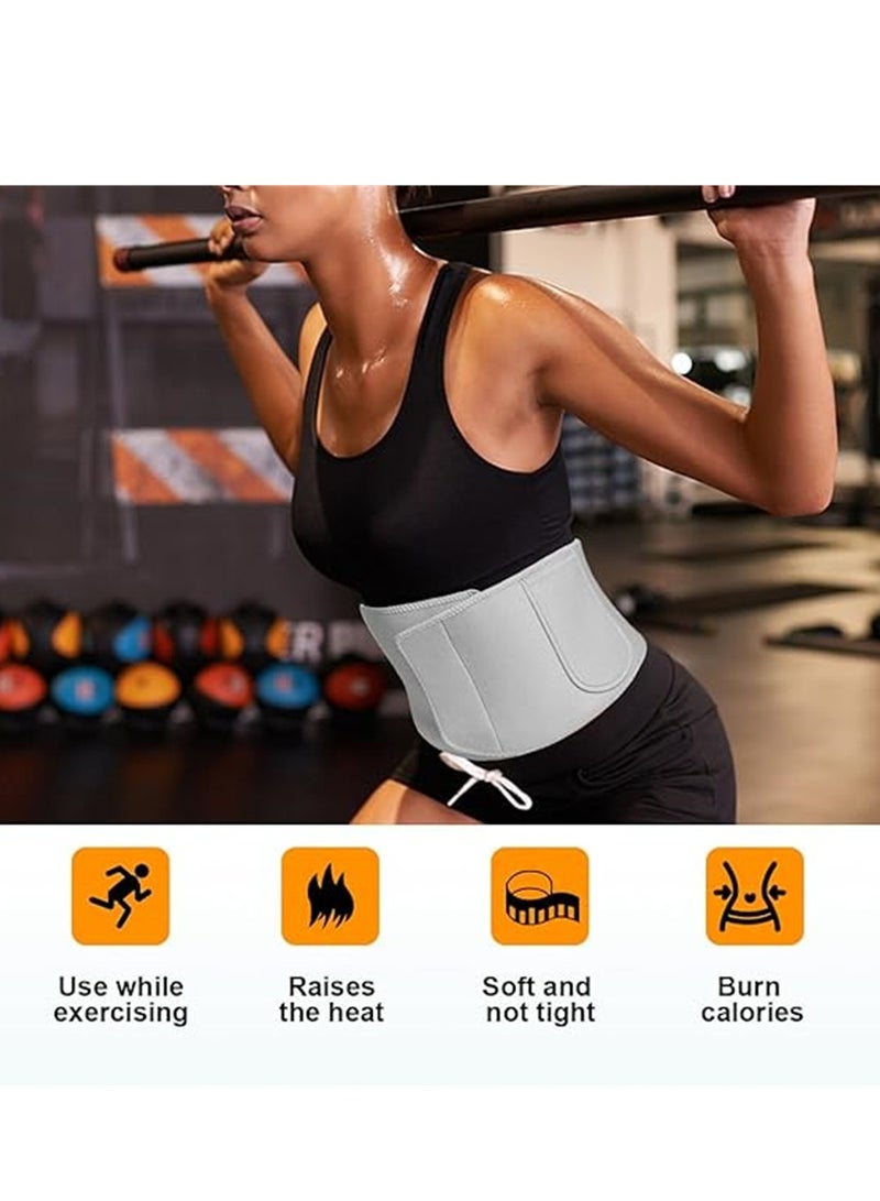 Luckam Waist Trainer for Women Grey Waist Trainer Belt and Sweat Band Back Brace Support for Pain Relief Lumbar Strain Reduce Belly Weight Loss Sweat Belt Band Belly Stomach Wrap - Image 5