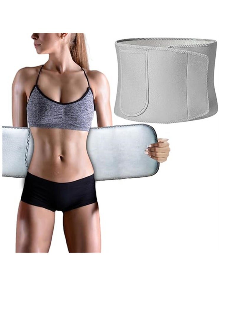 Luckam Waist Trainer for Women Grey Waist Trainer Belt and Sweat Band Back Brace Support for Pain Relief Lumbar Strain Reduce Belly Weight Loss Sweat Belt Band Belly Stomach Wrap - Image 1