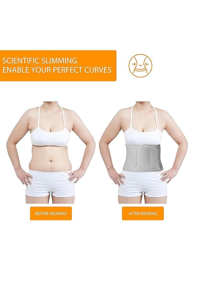 Luckam Waist Trainer for Women Grey Waist Trainer Belt and Sweat Band Back Brace Support for Pain Relief Lumbar Strain Reduce Belly Weight Loss Sweat Belt Band Belly Stomach Wrap - Image 4
