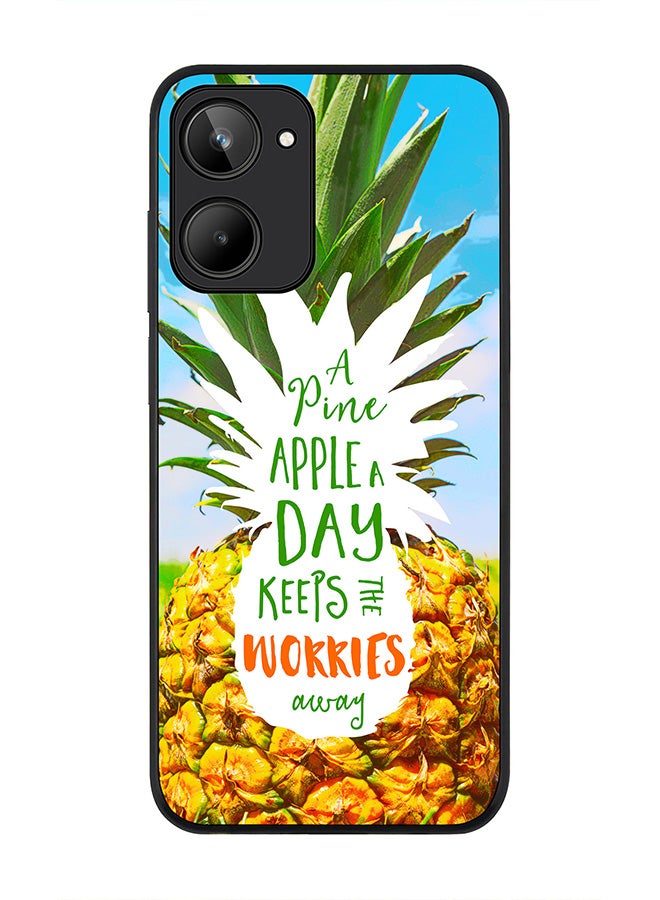 Stylizedd Rugged Black edge case for Realme 10 4G Slim fit Soft Case Flexible Rubber Edges Anti Drop TPU Gel Thin Cover -  Pineapple A Day - Image 1