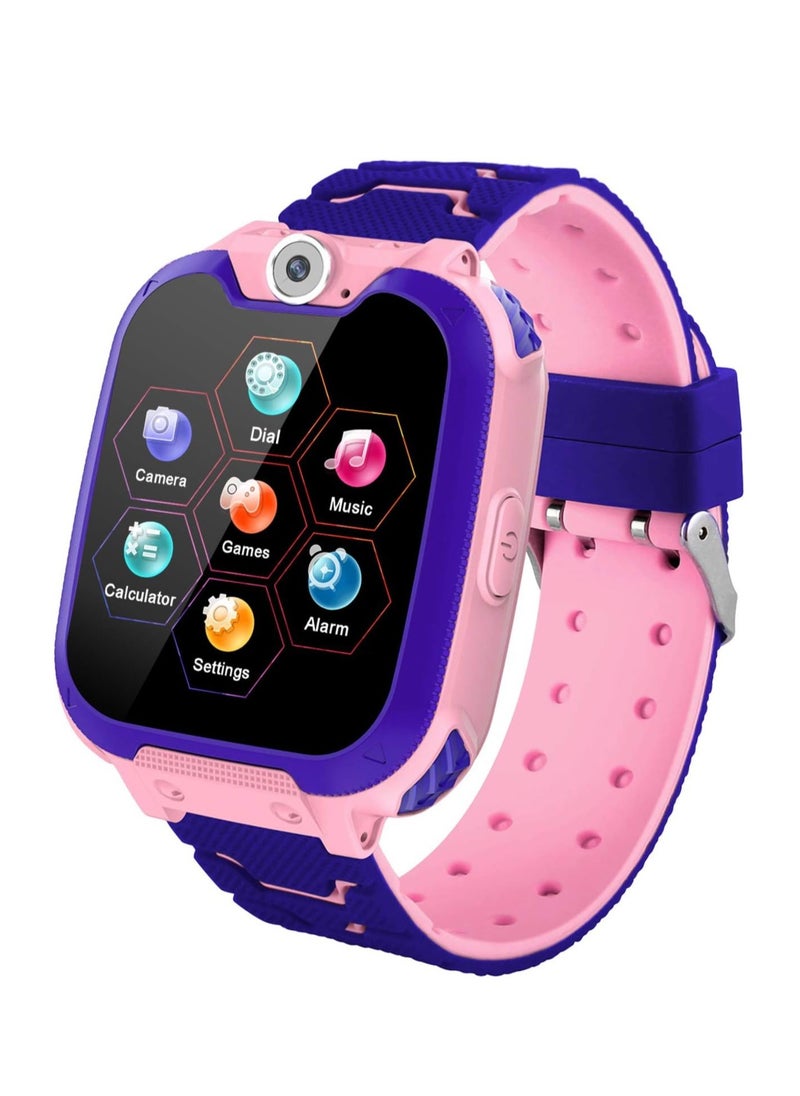 Generic - Kids Smart Watch for Boys and Girls, Kids' Watches with Games, 1.54-inch HD Touch Screen Smartwatch for Children with SOS Call Camera Music Player Game Alarm (Pink) - Image 1