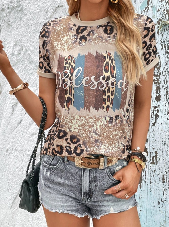 2025 Women'S Top Independent Station Love Lips Crewneck Printed Short-Sleeved T-Shirt - Image 1
