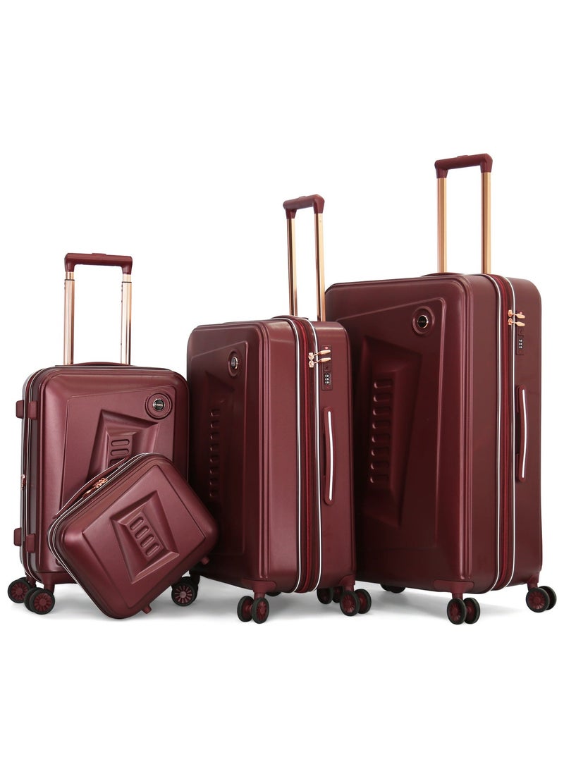 Fancl مجموعة حقائب سفر فانكل هاردشيل مكونة من 4 قطع، لون عنابي - Image 1