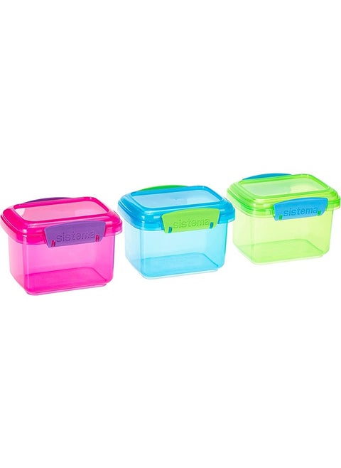 Sistema Rectangular Lunch Box Set of 3 Multi Color H115xW9xD 17 cm