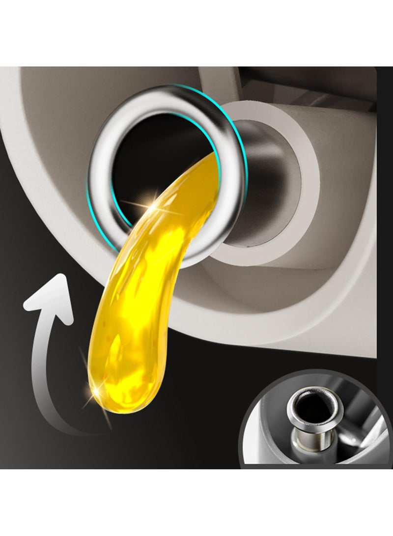 ساكن قطعتان من زجاجات توزيع زيت الزيتون للطهي في المطبخ، مجموعة أوعية خل زجاجية قابلة للطي تلقائيًا، حاوية تخزين توابل مقاومة للتسرب مع فوهة مانعة للتنقيط، قاعدة غير قابلة للانزلاق، 17 أونصة، 500 مل - Image 4