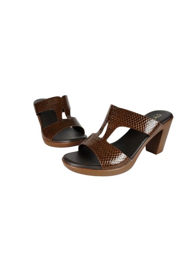 Michelle Morgan 092-2758 Michelle Morgan Ladies Fashion Heeled Sandals 314RJ99C Brown  - Image 2