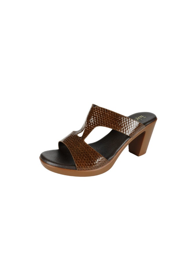 Michelle Morgan 092-2758 Michelle Morgan Ladies Fashion Heeled Sandals 314RJ99C Brown  - Image 3