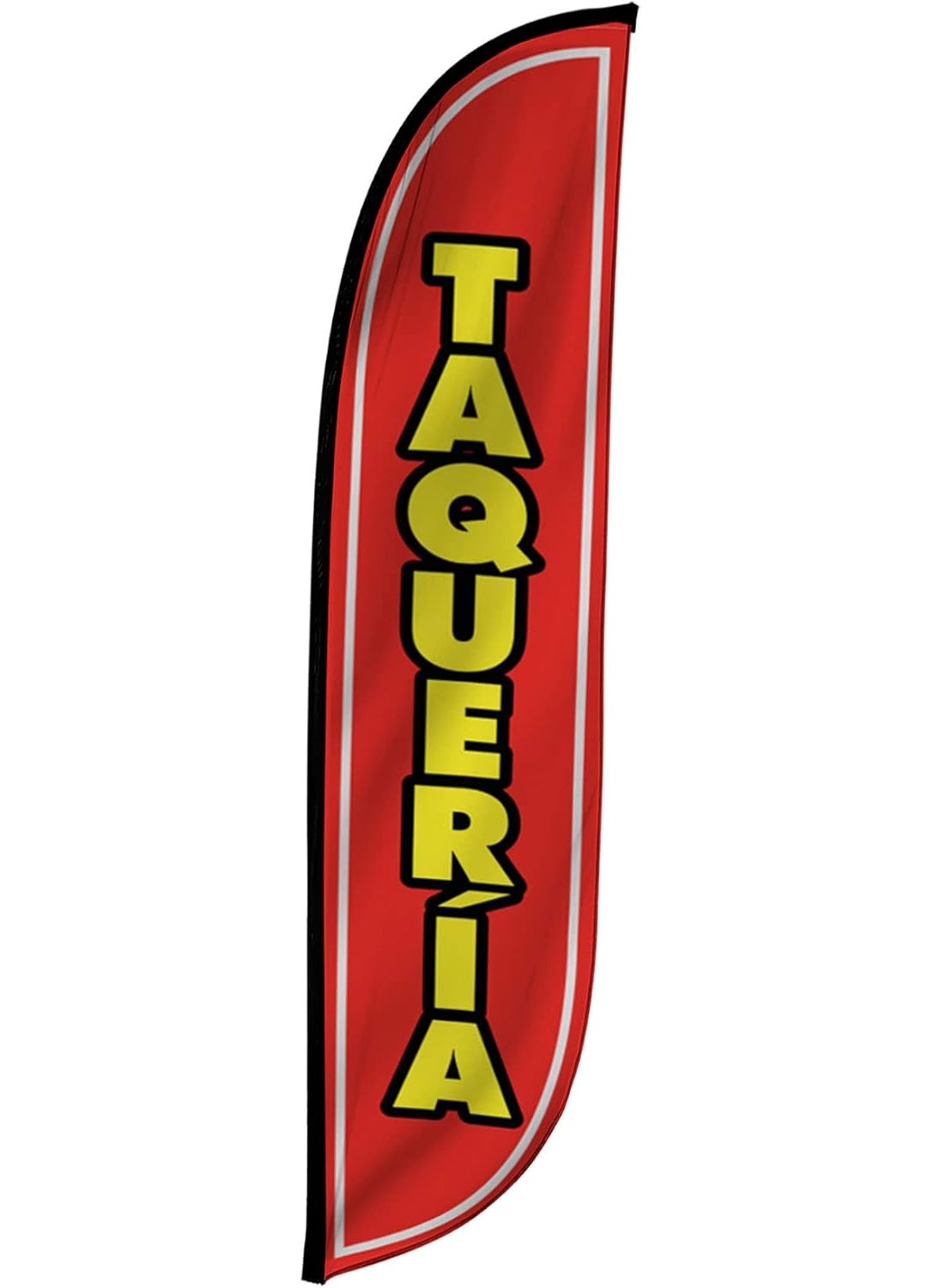LookOurWay LookOurWay Feather Flag Banner  12 Feet Tall Advertising Flags for Outdoor Business and Events Promotion  Swooper Flag Only  Mexican Food Tacos Flag  Taqueria Red Feather Flag 10M1200098  - Image 1