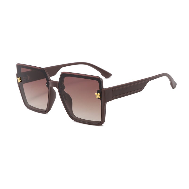 Women'S Sunglasses Anti-Uv Round Face Large Frame Sunglasses Big Face Slimming Retro Internet Red Glasses - Image 5