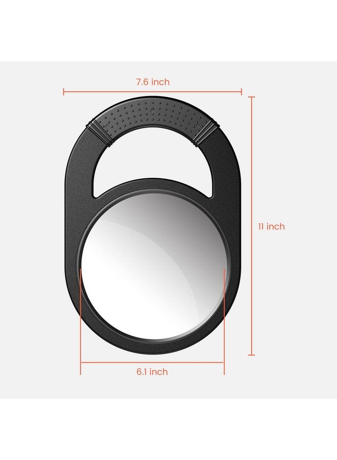 TASALON Unbreakable Hand Mirror Hand Mirrors With Handle Salon Mirror Barber Mirror For Hair Antislip Hand Held Mirror With Rubber Grip For Travel Makeup Shaving Shower Campingblack  - Image 2