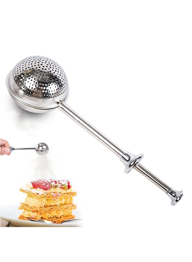 1 piece press spherical tea strainer: stainless steel tea brewing strainer, fine mesh for bulk tea - Image 4