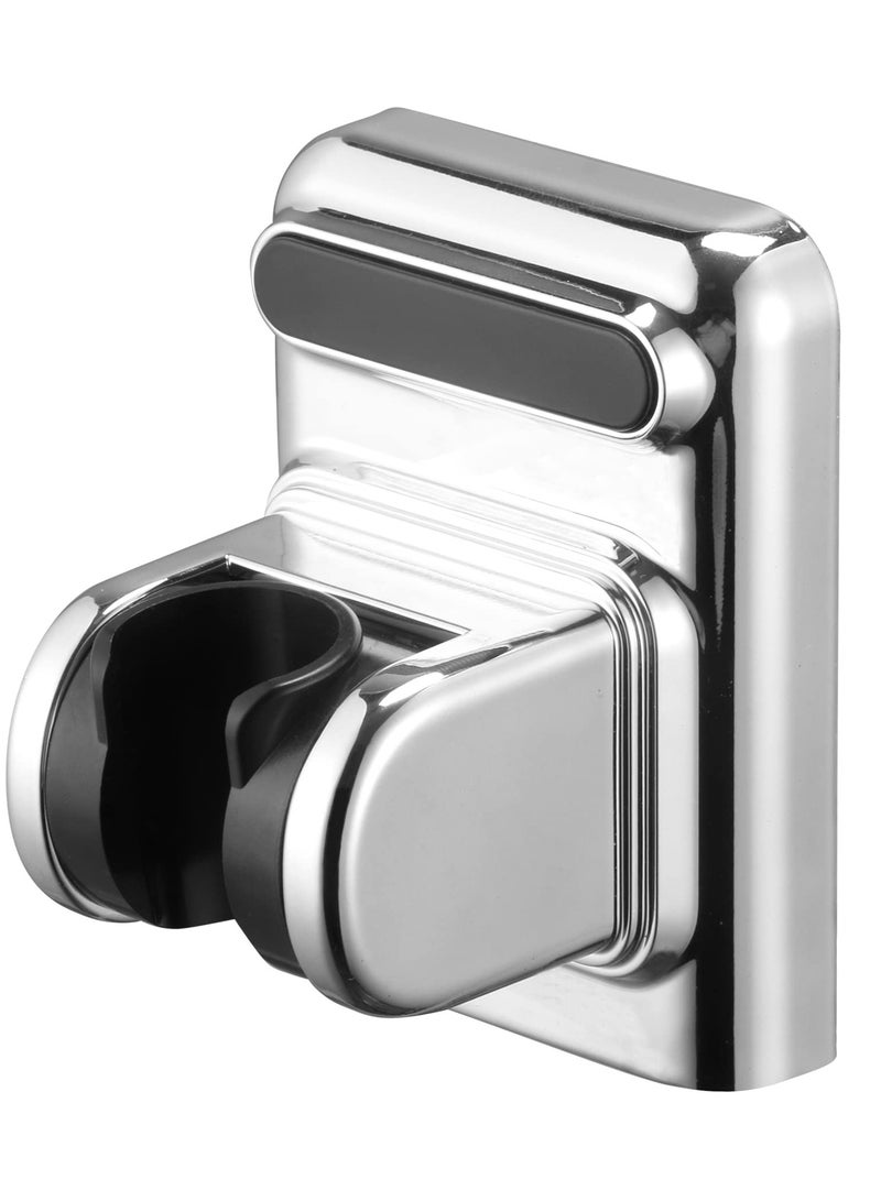 Adjustable Self Adhesive Shower Head Holder Set of 2, Wall Mount Bracket for Shower Spray Wand, Easy Installation in Silver - Image 1