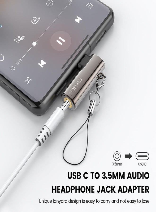 MOSWAG محول سماعات رأس USB C إلى 3.5 مم جاك نوع C بزاوية صحيحة مع ميكروفون صوتي دوغل من سبائك الزنك متوافق مع آيفون 15 بلس وسامسونج جالاكسي S23 S22، هواوي P50/40، ميت 40/30 - Image 3