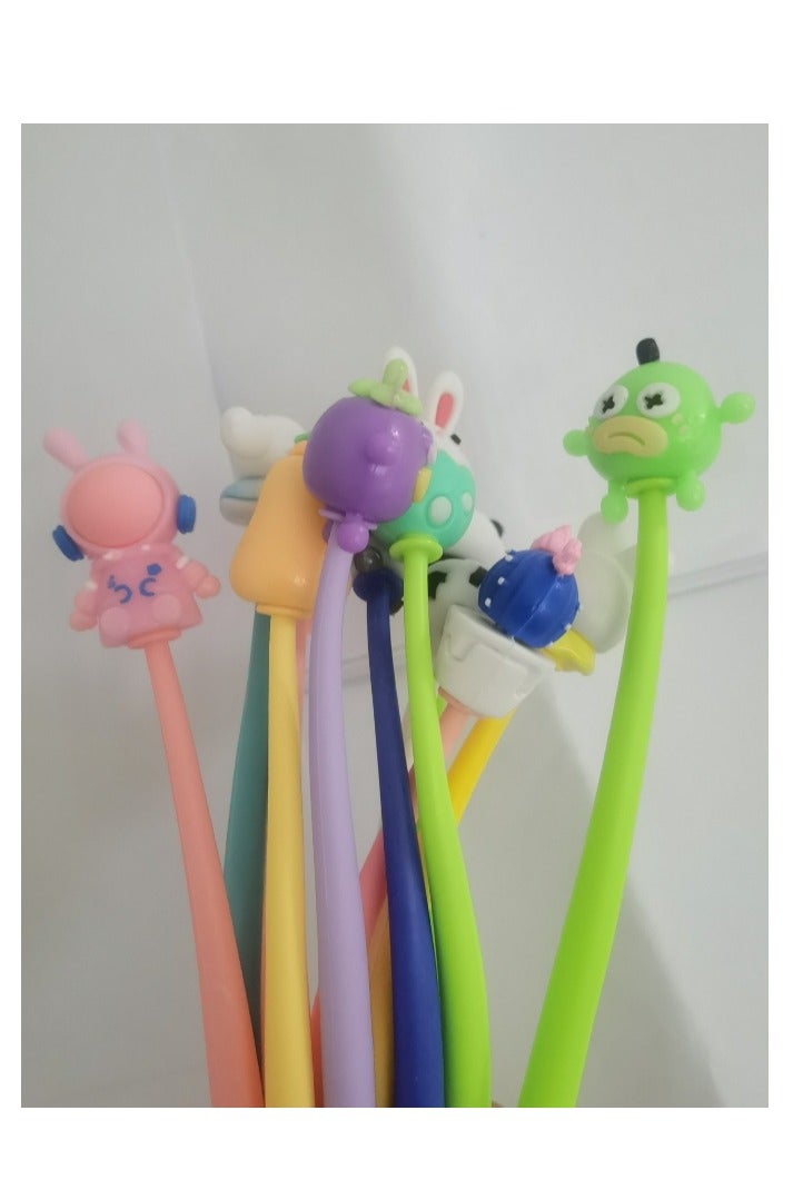 12 Pcs Squishy Pens for Kids,Cute Fun Pens for Kids, Stress Relief Bobblehead Pen, Party Favors for Kids,Birthday Gifts for Boys & Girls,kids Classroom Prizes - Image 3