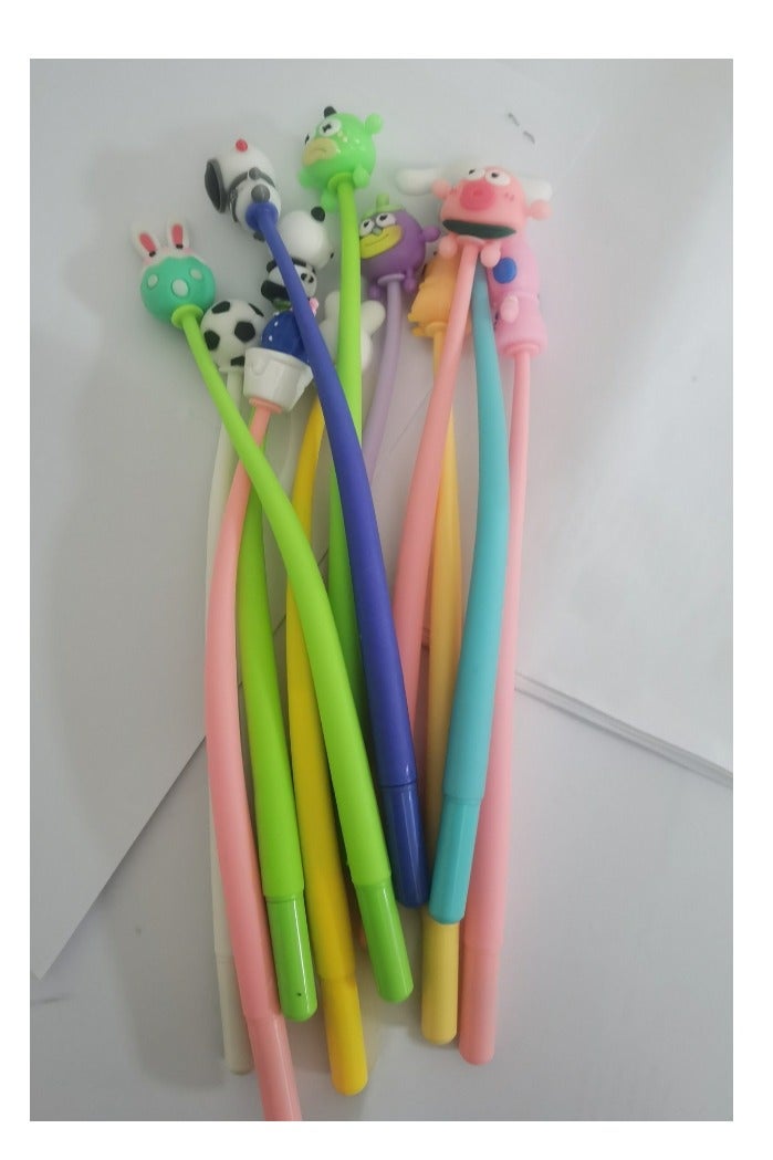 12 Pcs Squishy Pens for Kids,Cute Fun Pens for Kids, Stress Relief Bobblehead Pen, Party Favors for Kids,Birthday Gifts for Boys & Girls,kids Classroom Prizes - Image 4