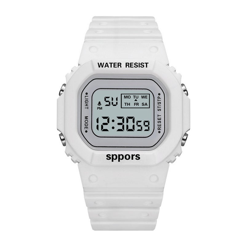 Square Matcha Green LED Sport Watch Unisex Purple  - Image 3