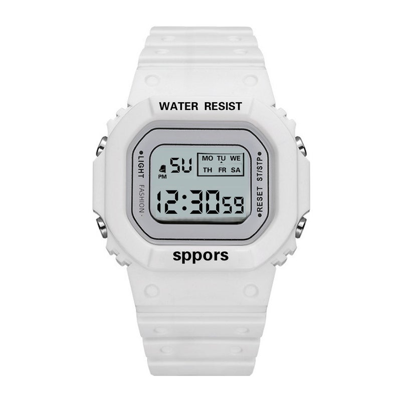 Square Matcha Green LED Sport Watch Unisex Purple  - Image 5