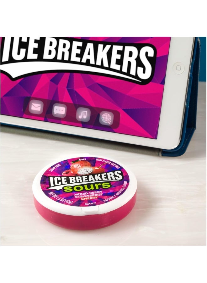 ICE BREAKERS Sours Assorted Fruit Flavored Sugar Free Mints Tin, 1.5 oz (Pack of 8) - Image 5