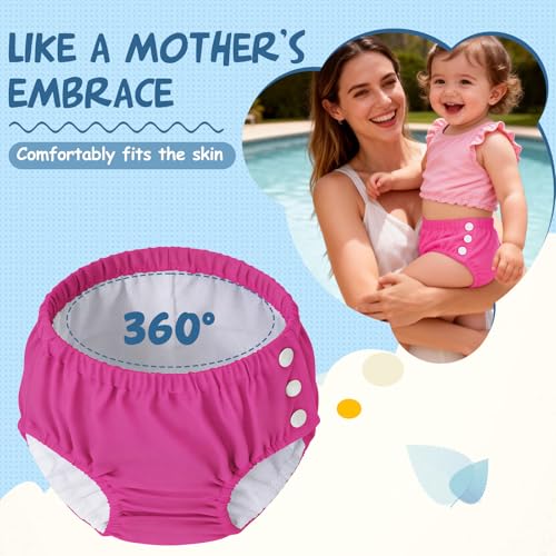 Durio 2PCS Reusable Swim Diapers - Toddler Baby Swim Diaper Washable Snap Pool Swimming Diaper Soft and Silky Waterproof Diapers for Swimming Lessons Boys and Girls - Image 4
