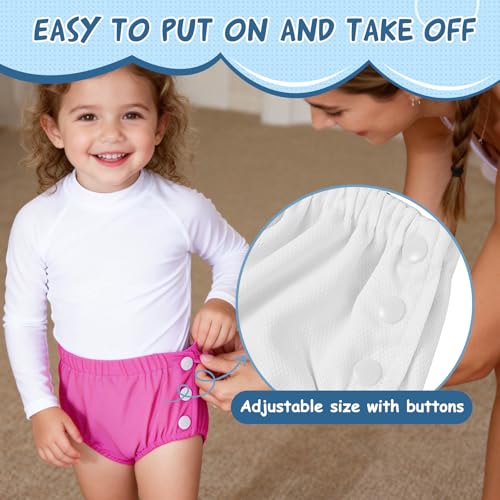Durio 2PCS Reusable Swim Diapers - Toddler Baby Swim Diaper Washable Snap Pool Swimming Diaper Soft and Silky Waterproof Diapers for Swimming Lessons Boys and Girls - Image 3