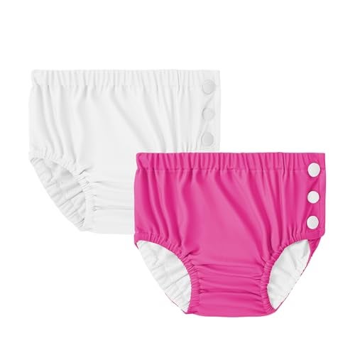 Durio 2PCS Reusable Swim Diapers - Toddler Baby Swim Diaper Washable Snap Pool Swimming Diaper Soft and Silky Waterproof Diapers for Swimming Lessons Boys and Girls - Image 1