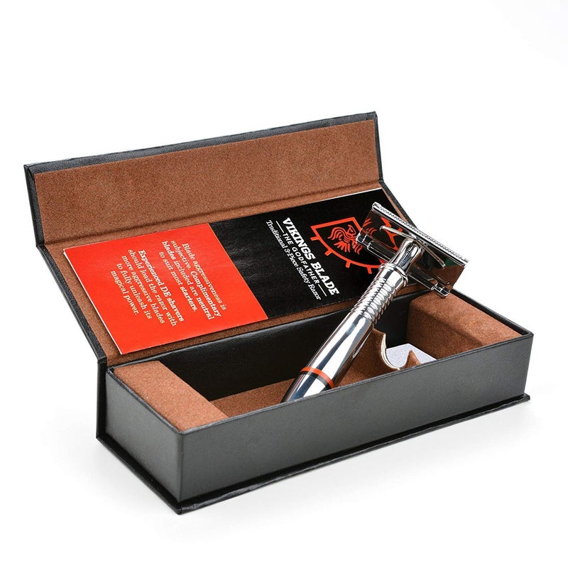VIKINGS BLADE Double Edge Safety Razor for Men + 5 Swedish Steel Blades + Luxury Case. Classic 3-Piece. Reusable, Eco-Friendly (The Godfather) - Image 3