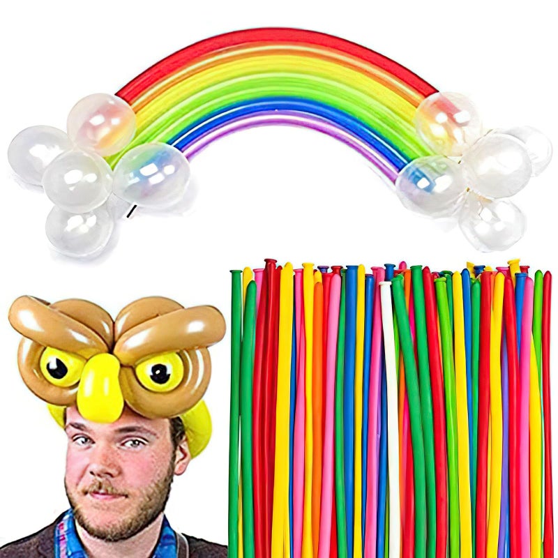 Koogel 400PCS 260Q Twisting Animal Balloons Assorted Color Thickening Latex Twisting Modeling Long Magic Balloons for Animal Shape Weddings, Birthdays Clowns, Xmas Presents - Image 1