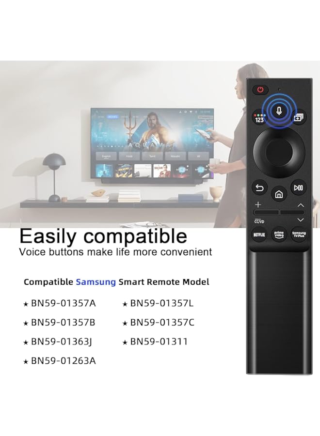 HuHa New BN59-01357A Voice Remote Control Replacement for Samsung Smart Bluetooth The Frame QLED 4K 8K Smart TV QLED Series Q60A Q70A Q80A QN85A QN90A QN800A QN900A Sub BN59-01357B BN59-01357C  - Image 3