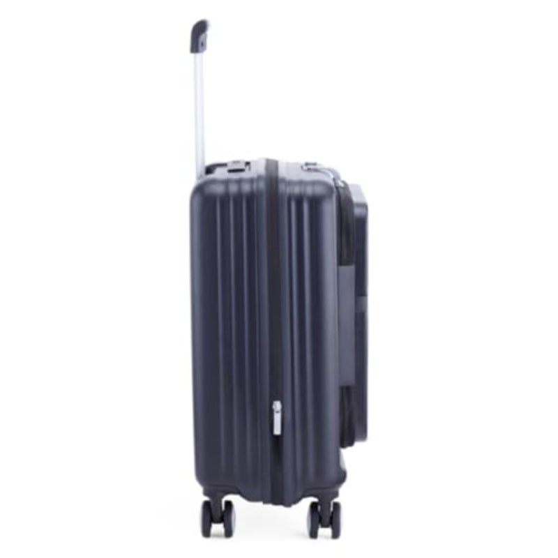 Travel suitcase for airport use, polycarbonate, black, lightweight with 4 spinner wheels, expandable, TSA lock, waterproof compartment, 3-year global warranty - Image 5