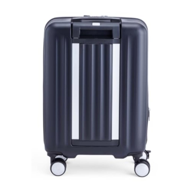 Travel suitcase for airport use, polycarbonate, black, lightweight with 4 spinner wheels, expandable, TSA lock, waterproof compartment, 3-year global warranty - Image 4
