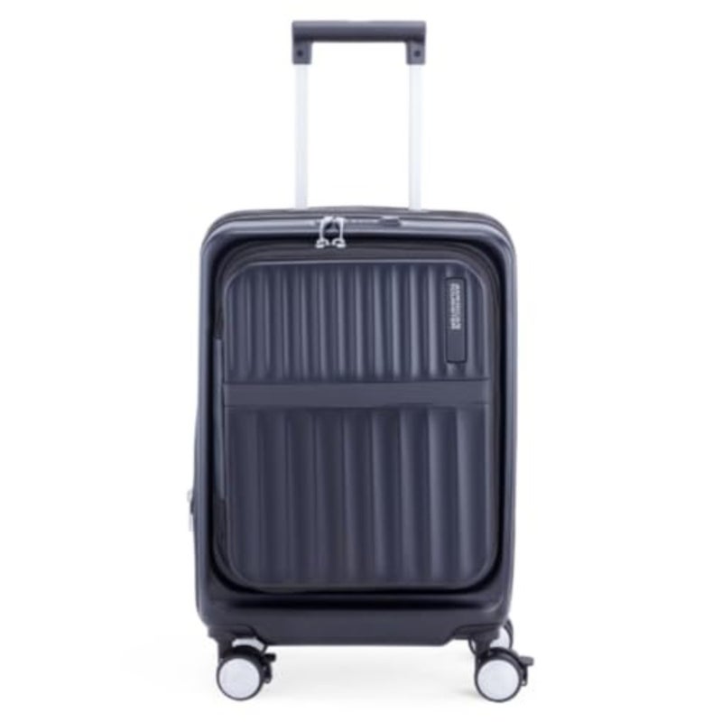 Travel suitcase for airport use, polycarbonate, black, lightweight with 4 spinner wheels, expandable, TSA lock, waterproof compartment, 3-year global warranty - Image 2