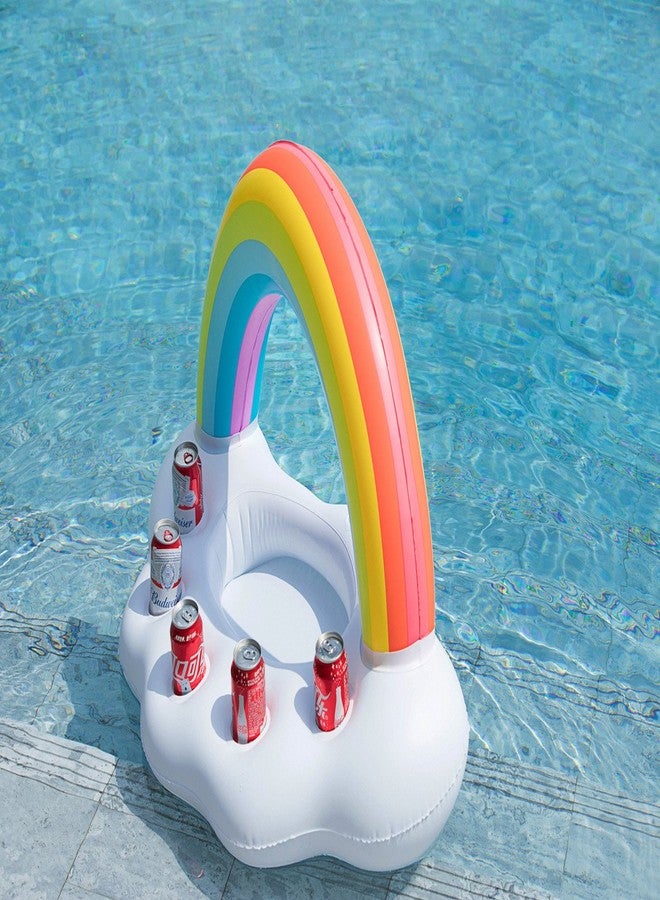 Jasonwell Inflatable Pool Party Cooler - Rainbow Cloud Drink Holder Luau Hawaiian Tropical Beach Themed Birthday Easter Party Decorations Favors Outdoor Decor Pool Games Set for Kids Adults - Image 5
