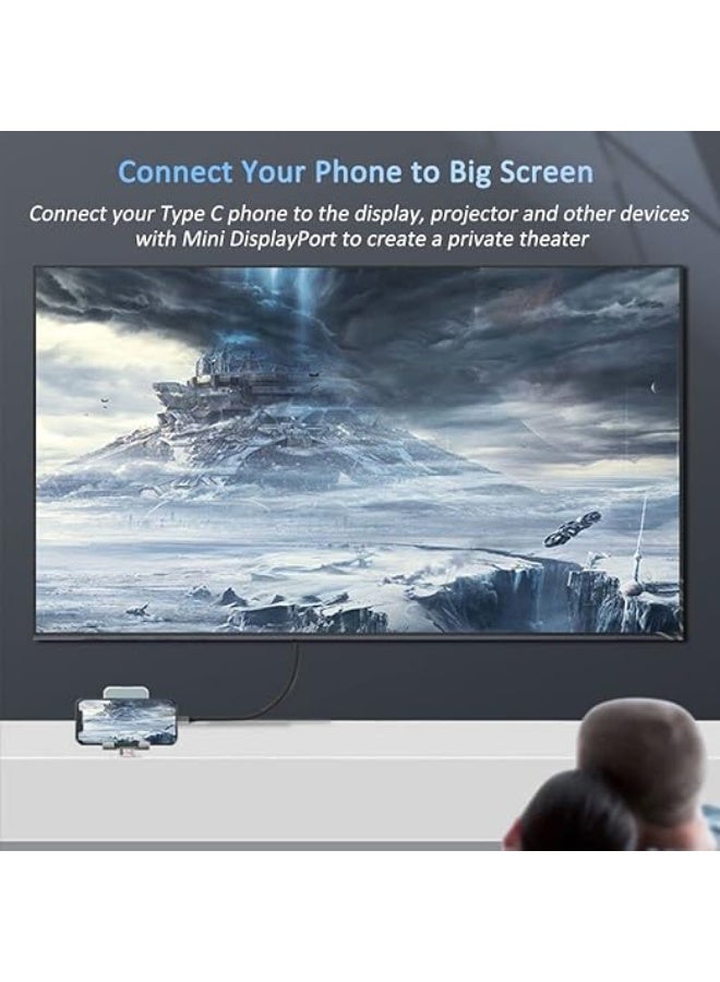 USB-C to Mini DisplayPort Cable 1.8M – 4K@60Hz Video Adapter – Thunderbolt 3/4 to Mini DP for MacBook, iPhone 15, Surface & More - Image 2