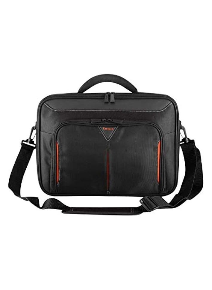 targus Classic Clamshell Laptop Bag With Adjustable Padded Handles to fit up to 14-Inch, Black/Red - CN414EU - Image 1