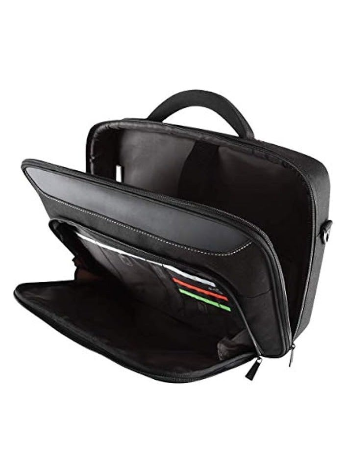 targus Classic Clamshell Laptop Bag With Adjustable Padded Handles to fit up to 14-Inch, Black/Red - CN414EU - Image 2