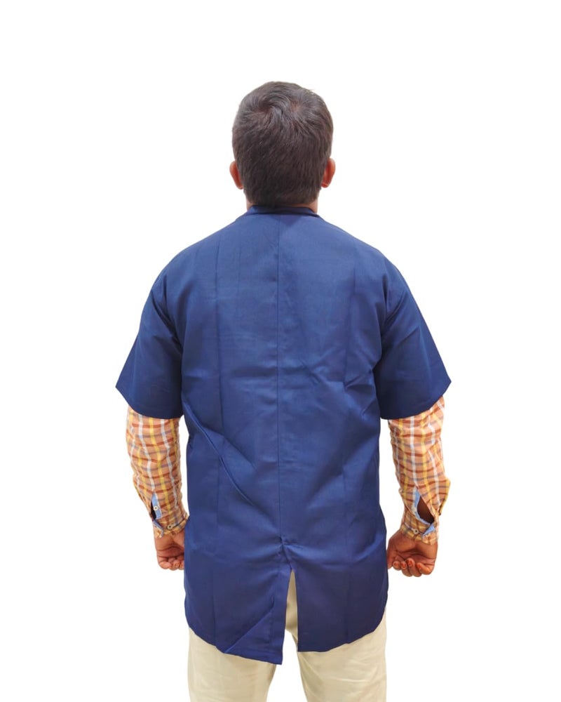 DUSHALA Engineering Lab Apron for Engineering students | Unisex Navy Blue Lab Coat | Short Sleeves | 3 Pockets Apron Lab | Made for Engineering students/Industrial use - Image 4