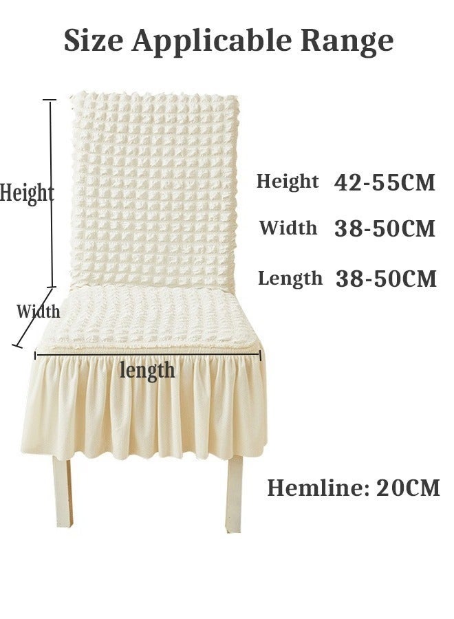 Bukela 4/6-Piece Chair Covers, Stretchable Chair Covers, Dining Room Chair Covers with Long Skirt, Chair Protector, Soft Touch Seat Covers for Dining Room Banquet Party Home Decoration - Image 2