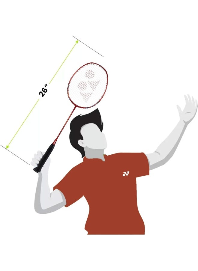 Yonex NANORAY 72 Light Badminton Racquet |Dark Red|5U G4|NANOMETRIC|X-FULLERENE |AERO+Box Frame|Isometric|Solid Feel Core|New Built-in T-Joint|China|Developed in Japan  - Image 2