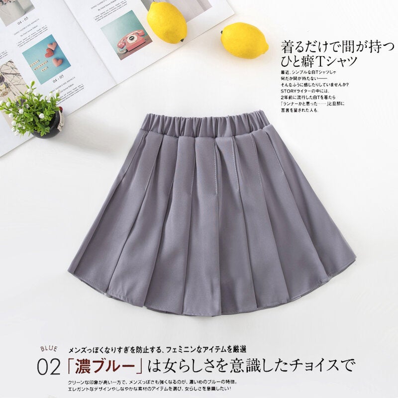 Girls Pleated Skirt Spring Summer A-Line Plaid PINK CHECK  - Image 5