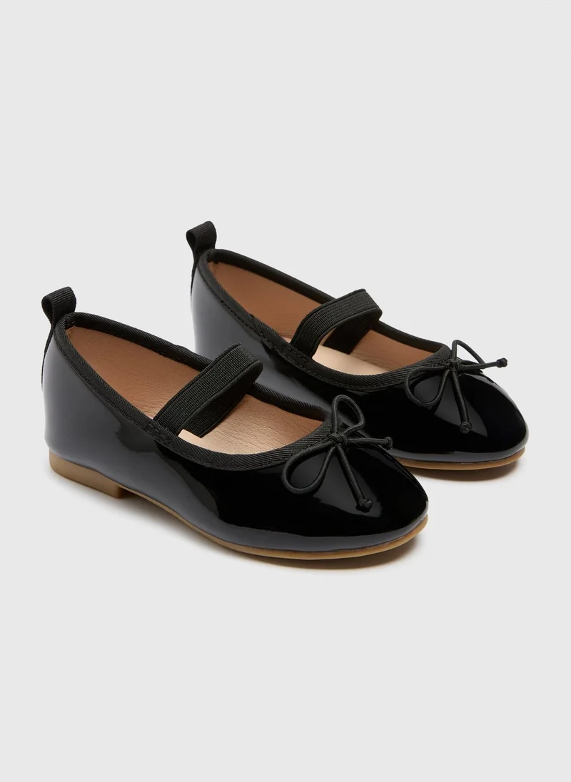 ماتلان Girls Black Bow Ballet Pumps