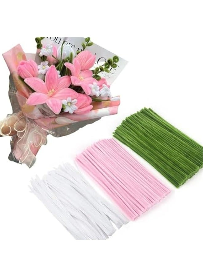 Sisily Craft Supplies: 300 Thick Pipe Cleaners in Pastel Macaron Colors for DIY Projects and Decorations. - Image 1
