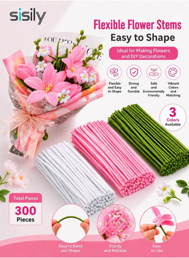 Sisily 300PCS Colorful Pipe Cleaners Chenille Stems 30CM Soft Craft Sticks Flexible DIY Art Supplies for Kids Flowers Decorations School Projects - Image 3