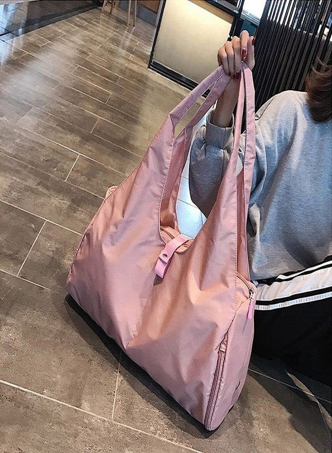 QBLYN Travel Duffle Bags Sports Gym Weekender Bag with Dry Wet Storage Pocket & Shoe Compartment Lightweight Carryon Tote Handbag Yoga Bags for Men and Women (Pink) - Image 4