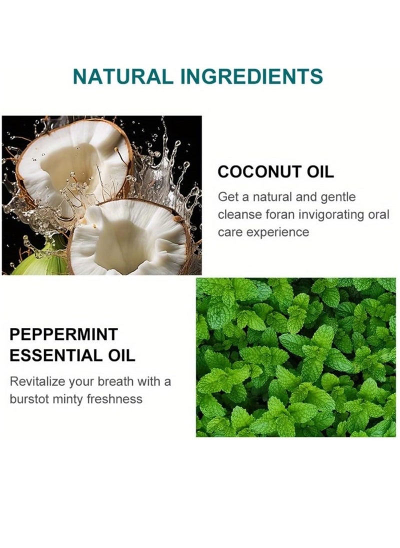lakerain - 200ml Coconut Oil and Peppermint Oil Pulling Whitening Mouthwash Teeth Whitening Oil Pulling Mouthwash Natural Coconut Oil Pulling for Healthier Teeth and Gum Fresh Breath With 7 Natural Pulling Oil - Image 1