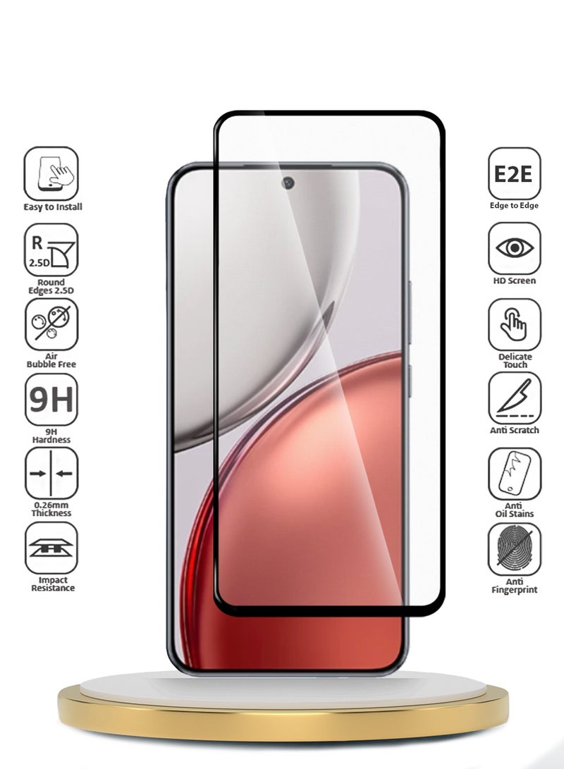 دبليو تيك حافظ شاشة زجاجي مقسّى بحماية كاملة مع غراء كامل لهاتف Honor X9d 5G 2025 سلسلة Premium E2E (MSGECN) - شفاف/أسود - Image 2